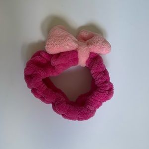 Pink fuzzy headband